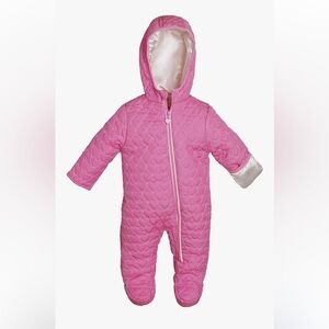 WIPPETTE KIDs Pink Quilted Hooded Baby One-Piece Snowsuit NWT